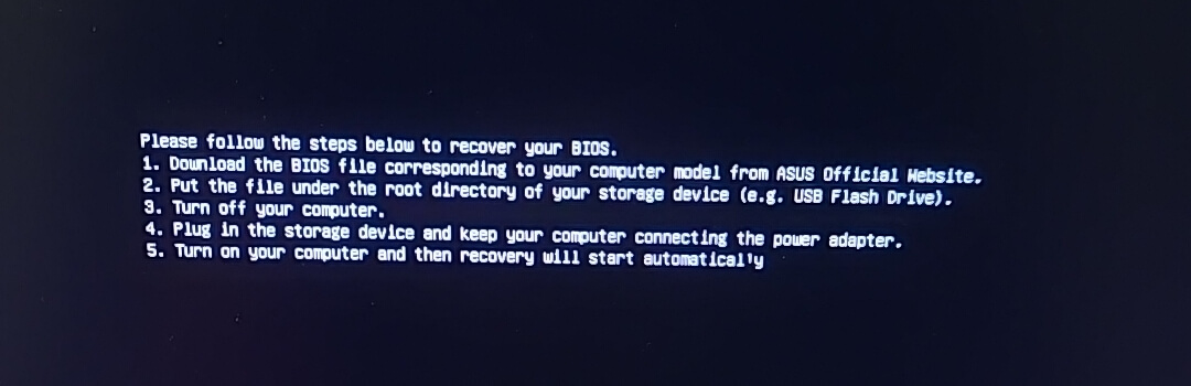 Please follow the steps below to recover your bios asus